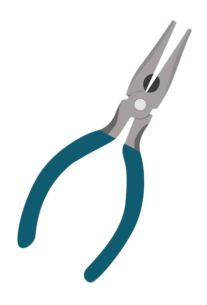 Ilustración de pinza de aguja con mango de goma aislada sobre un fondo blanco