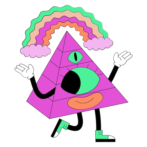 Ilustración de la pirámide de caracteres vectoriales