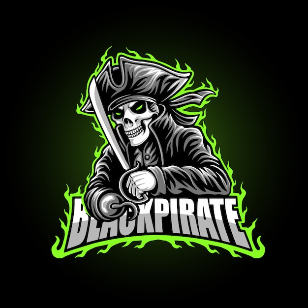 Ilustración de pirata negro