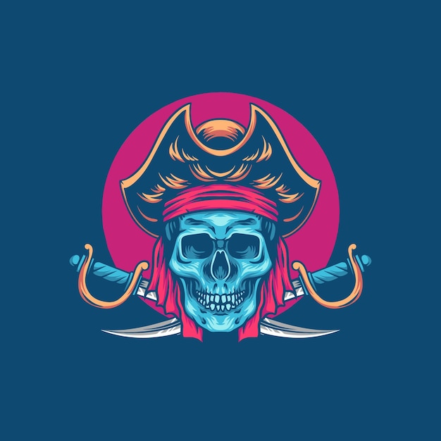 Vector ilustración de piratas del cráneo