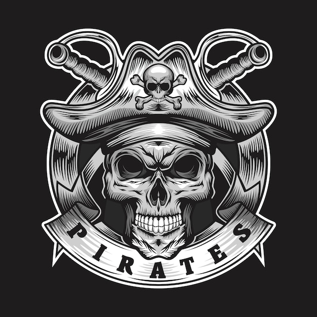 Ilustración de piratas del cráneo