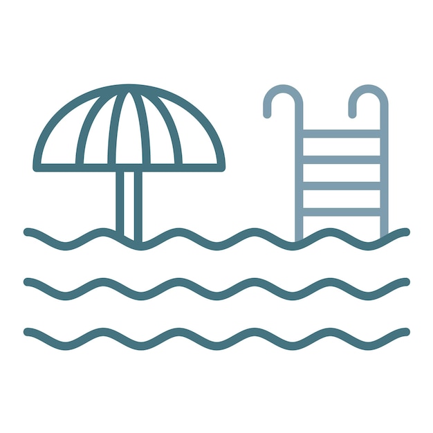 Ilustración de una piscina plana