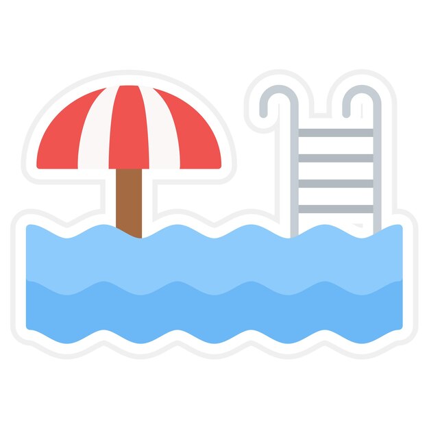 Ilustración de una piscina plana