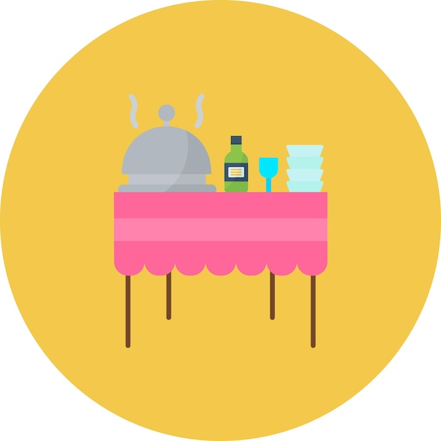 Ilustración del piso de catering de un restaurante
