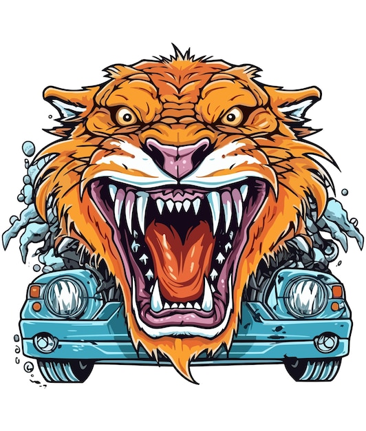Ilustración de la pista de monstruos de automóviles de calidad de Savage Beast