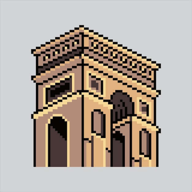 Ilustración de pixel art Arco del Triunfo Arco del Triunfo pixelado Arco del Triunfo Francia
