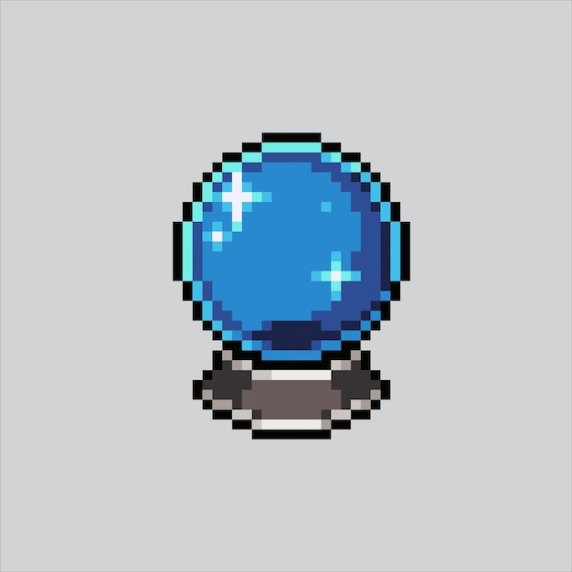 Ilustración de pixel art Bola de la fortuna Bola de la fortuna pixelada Icono de la bola de la fortuna