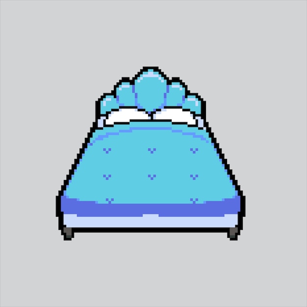 Ilustración de pixel art cama pixelada cama pixelada para el juego de pixel art e icono para el sitio web