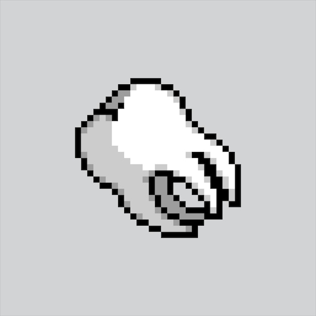 Ilustración de pixel art Diente pixelado Diente médico Diente salud pixelado para el juego de pixel art
