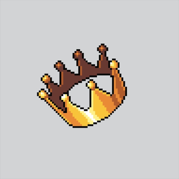 Ilustración de pixel art King Crown Pixelated Crown Classic King Crown pixelado para el juego