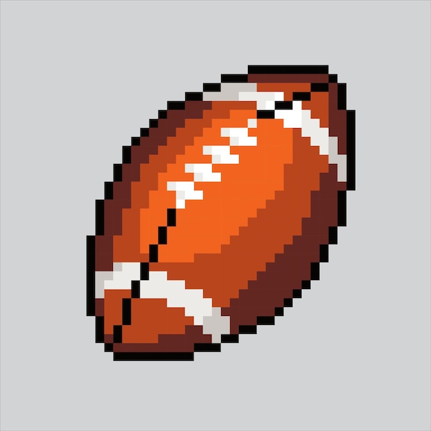 Ilustración de pixel art Pelota de rugby Pelota de rugby pixelada Deportes Icono de pelota de rugby pixelada