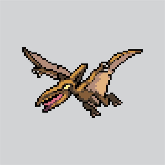 Ilustración de pixel art pterodáctilo dinosaurio pixelado pterodáctil juego pixelado de dinosaurio volador