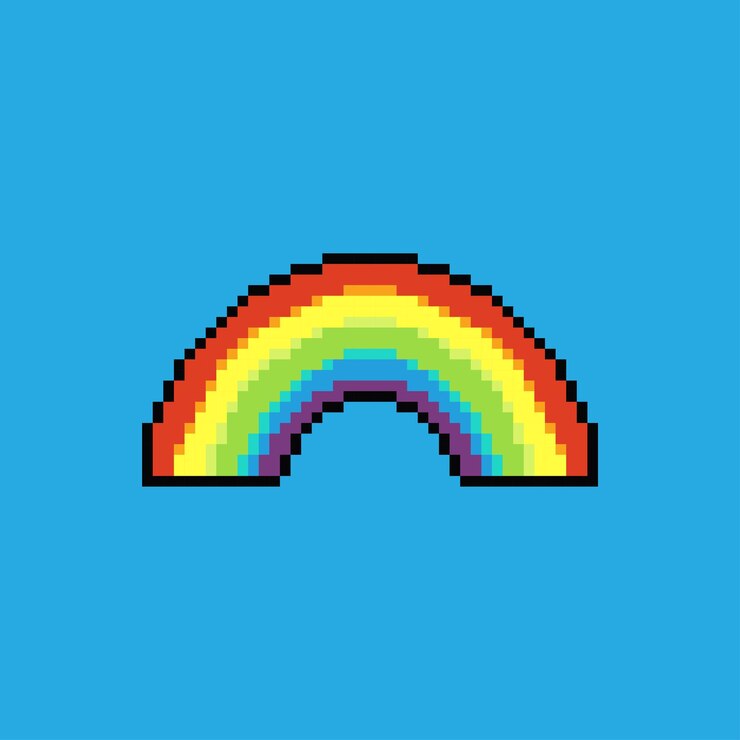 Vector ilustración de pixel art rainbow pixelated rainbow colorful rainbow pixelado para el juego de pixel art