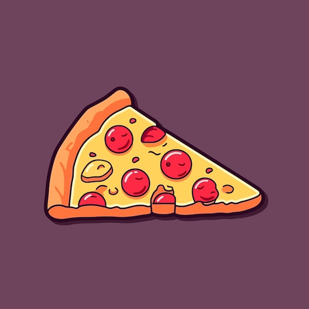 Ilustración de pizza de rebanada de vector