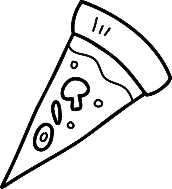 Ilustración de pizza en rodajas dibujadas a mano