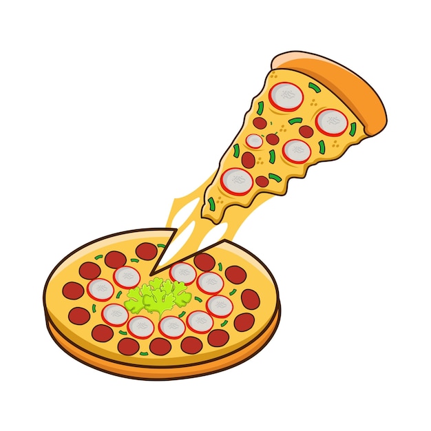 Ilustración de una pizza