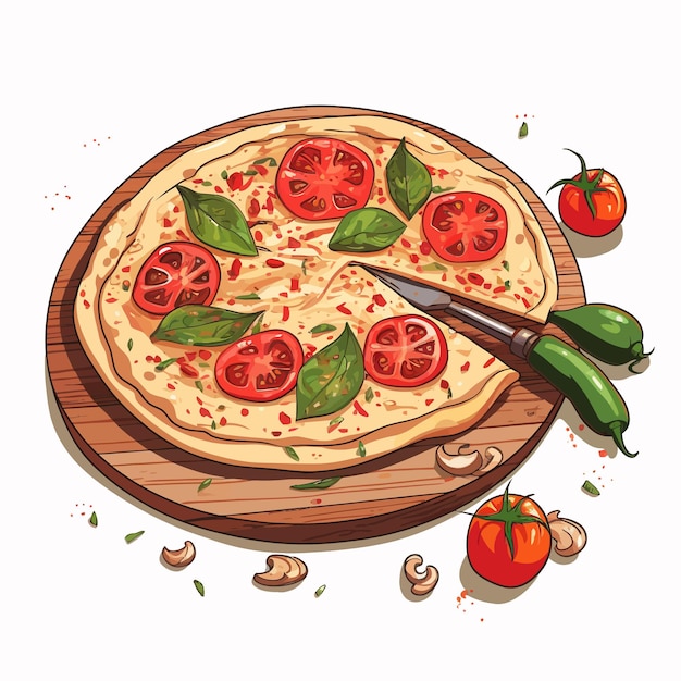 Vector ilustración de una pizza