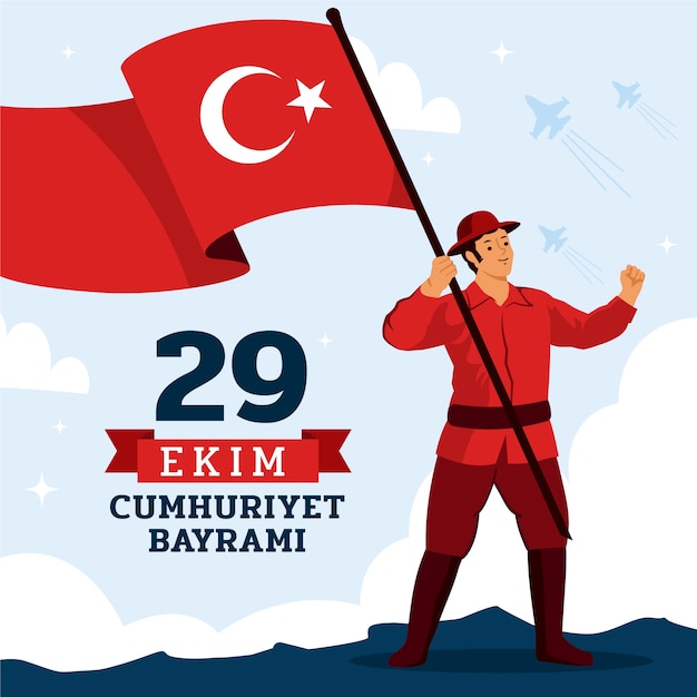 Ilustración plana 29 ekim