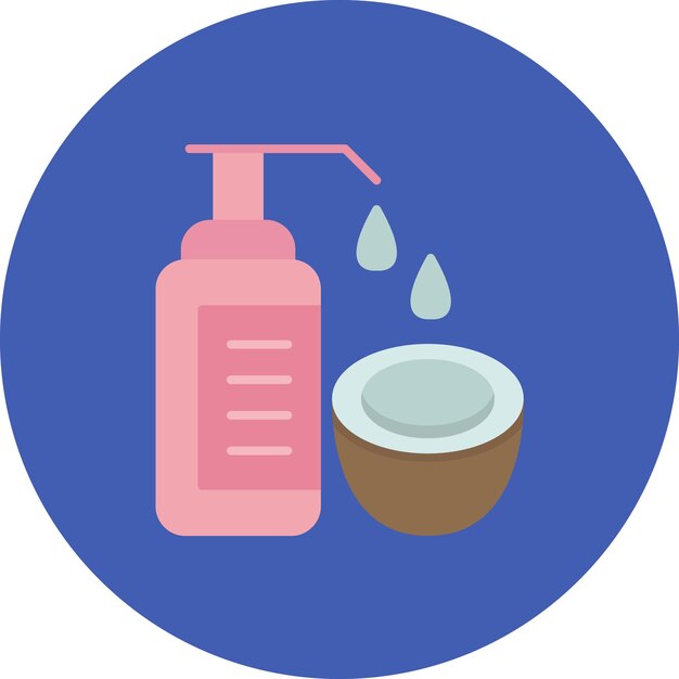 Ilustración plana del aceite de coco
