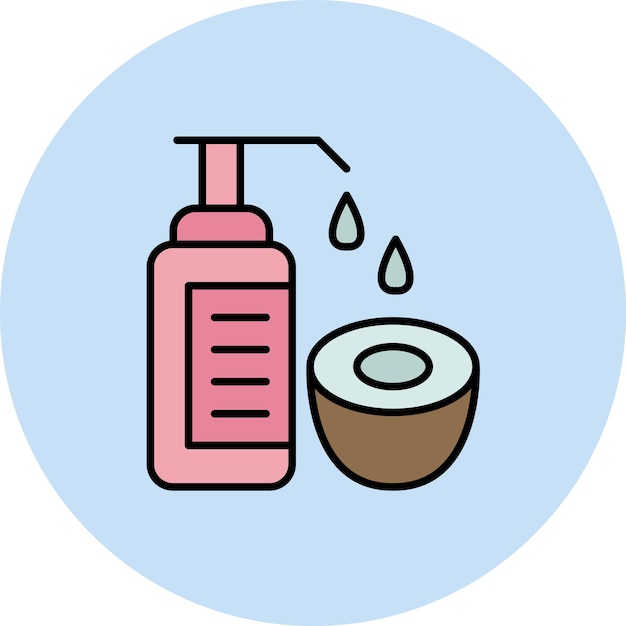 Ilustración plana del aceite de coco