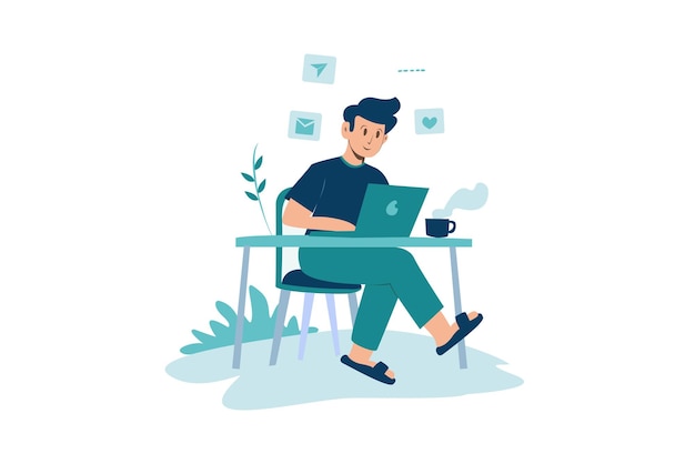 Ilustración plana del administrador de redes sociales de negocios