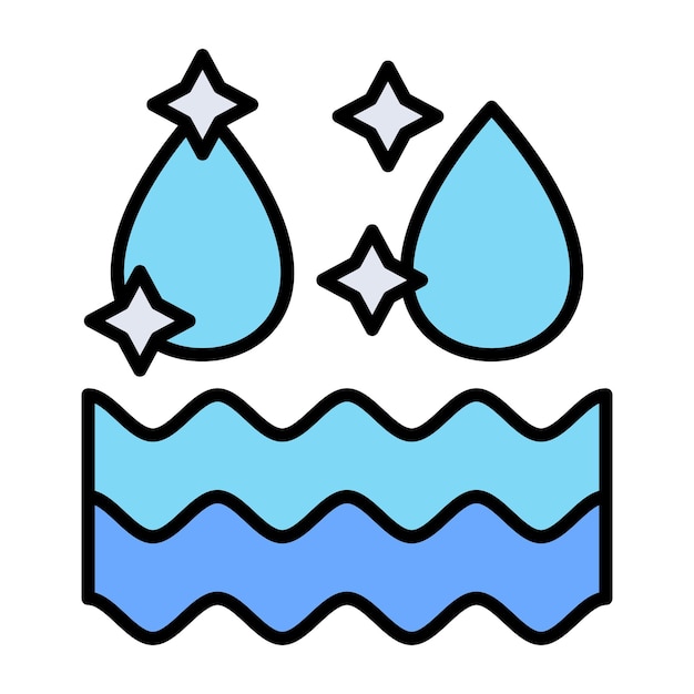 Ilustración plana de agua limpia