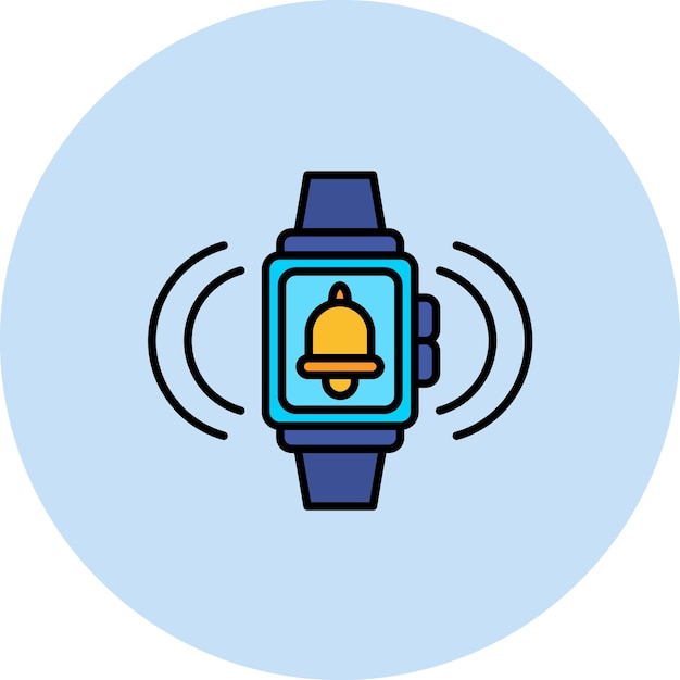 Ilustración plana de la alarma del reloj inteligente