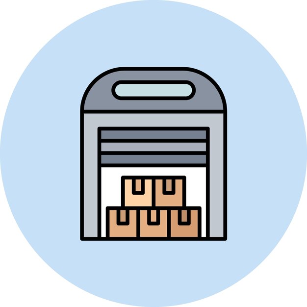 Ilustración plana del almacén de datos