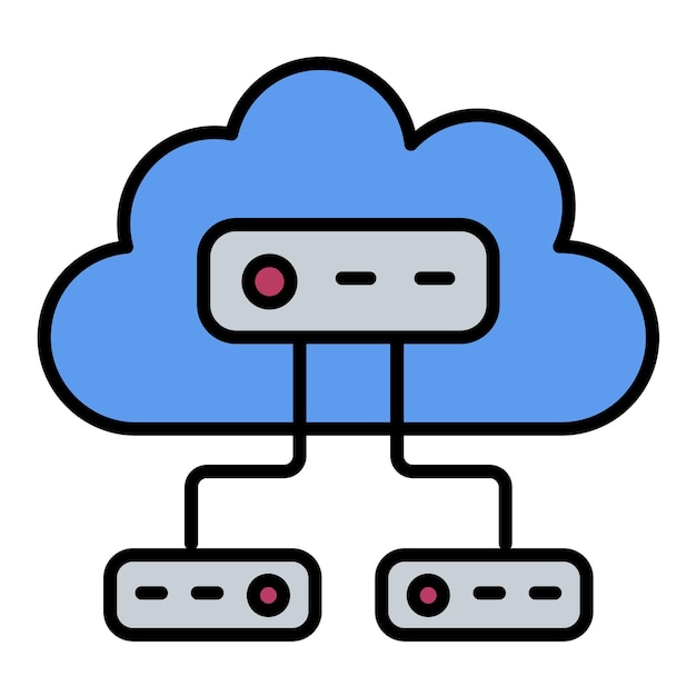 Ilustración plana de almacenamiento en la nube