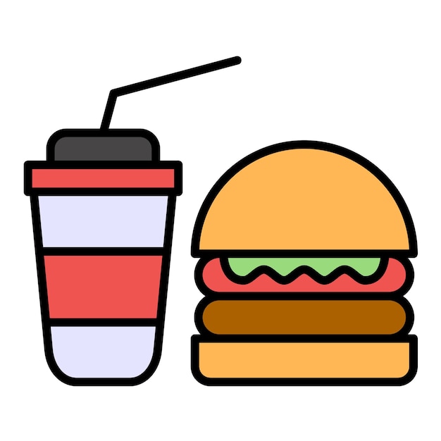 Ilustración plana de almuerzo