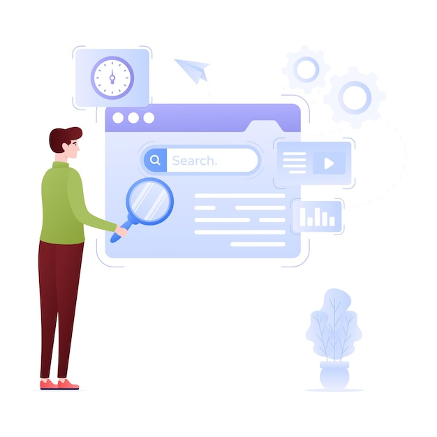 Una ilustración plana de alta calidad de SEO local