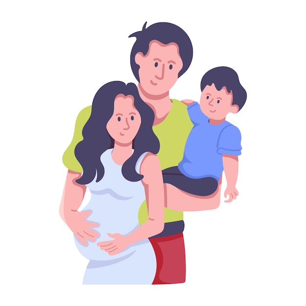Ilustración plana del amor familiar
