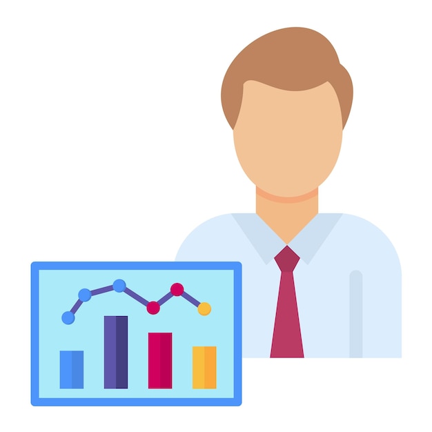 Ilustración plana del analista de datos