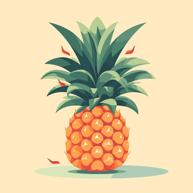 Ilustración plana ananas de alta calidad.