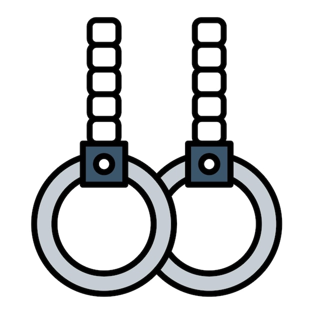 Ilustración plana de los anillos del gimnasio