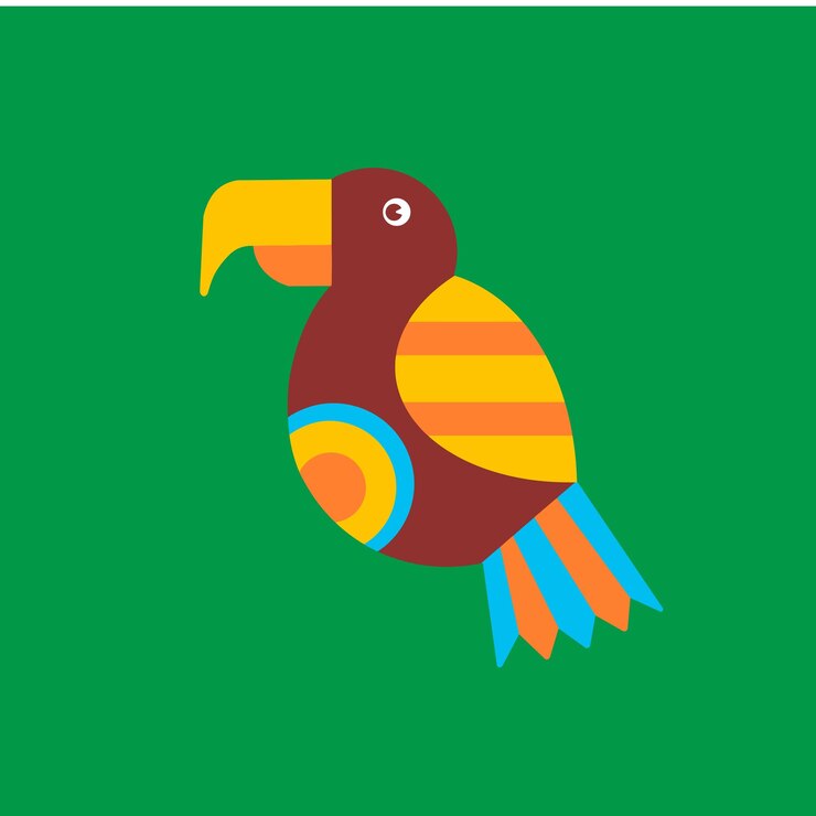 Vector ilustración plana de animales con estilo geométrico