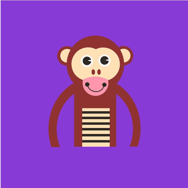 Ilustración plana de animales con estilo geométrico