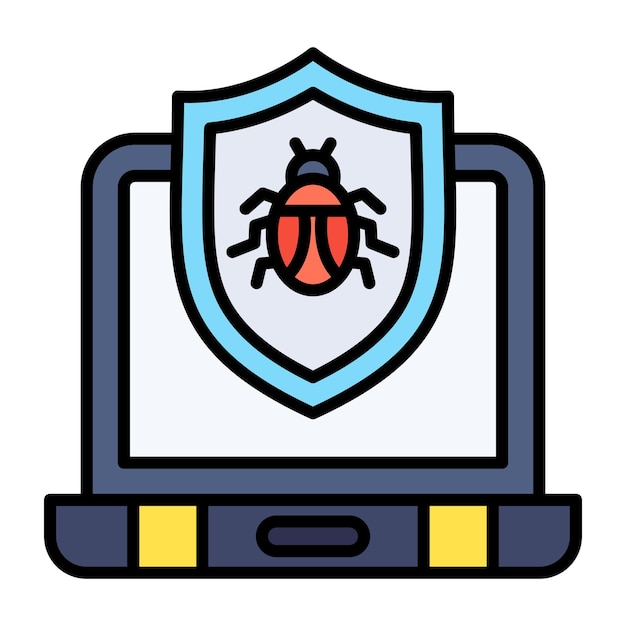 Ilustración plana del antivirus