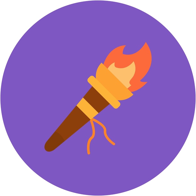 Ilustración plana de la antorcha