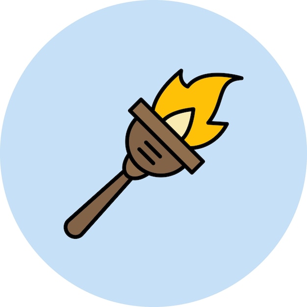 Ilustración plana de la antorcha
