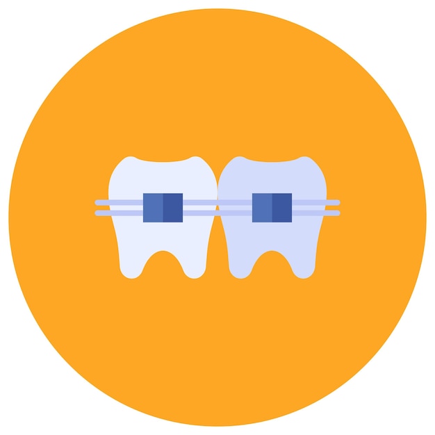 Ilustración plana de los aparatos dentales
