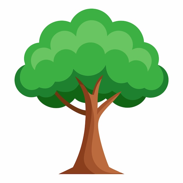 Ilustración plana de un árbol sobre un fondo blanco