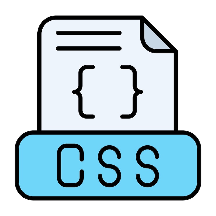 Vector ilustración plana del archivo css