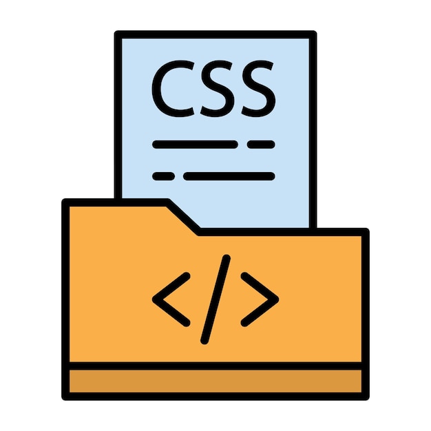 Vector ilustración plana del archivo css