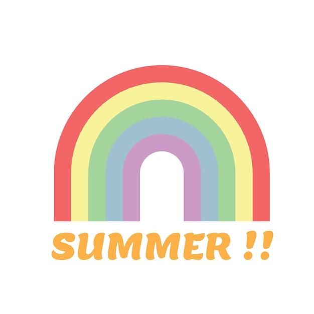Ilustración plana de arco iris de verano