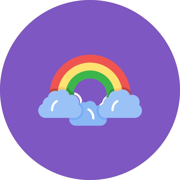Ilustración plana del arco iris