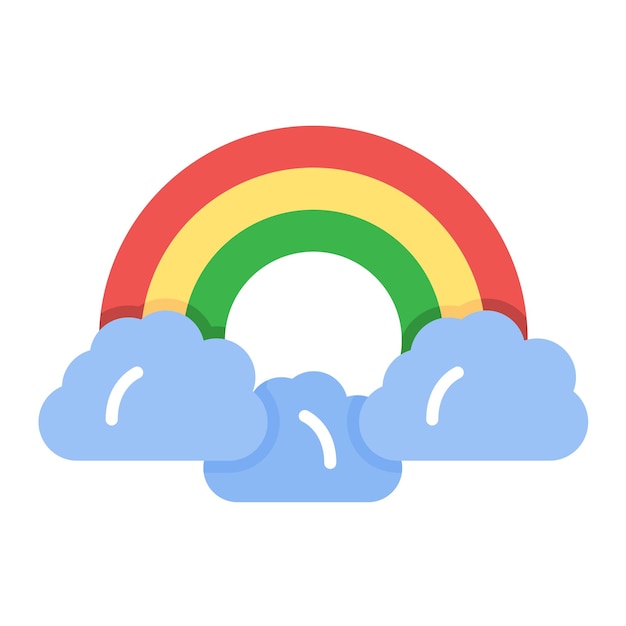 Ilustración plana del arco iris