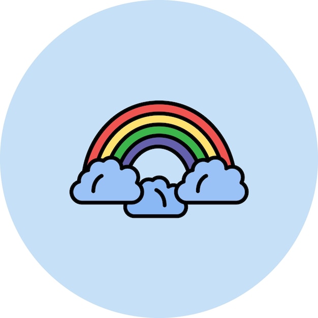 Ilustración plana del arco iris