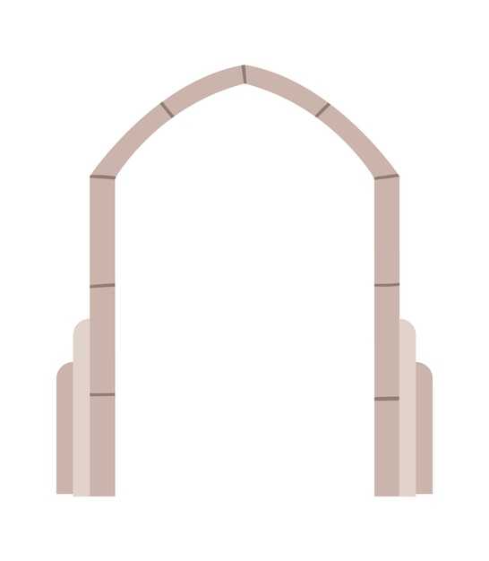 Vector ilustración plana de arco de piedra de puerta