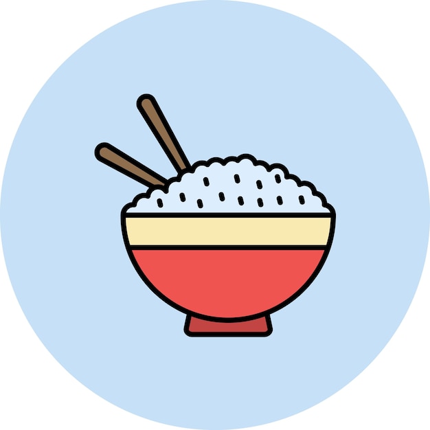 Ilustración plana de arroz